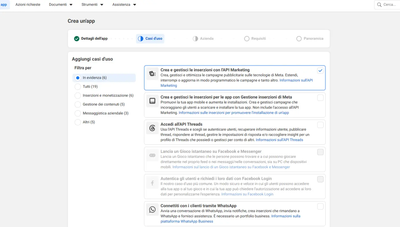 App overview before creation