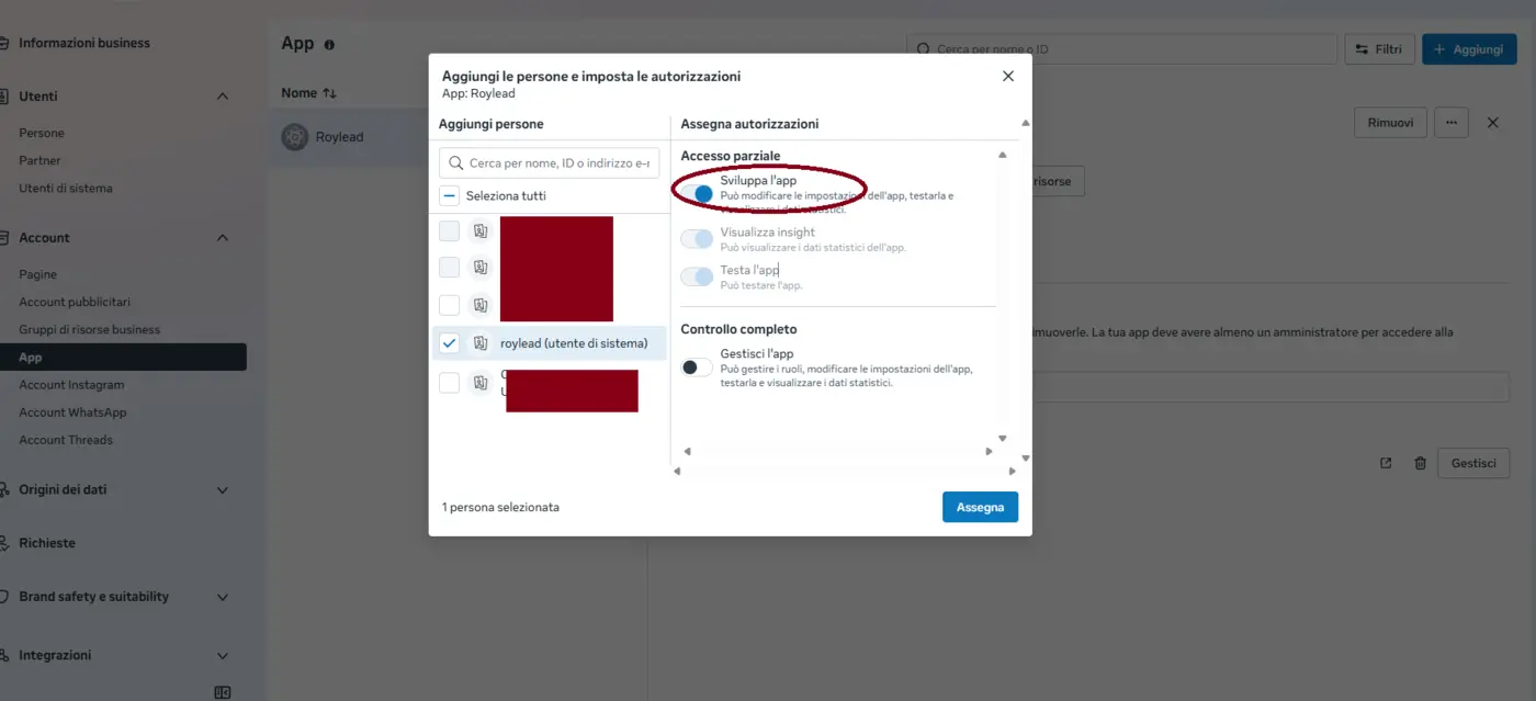 Assigning the system user with the "Develop app" role